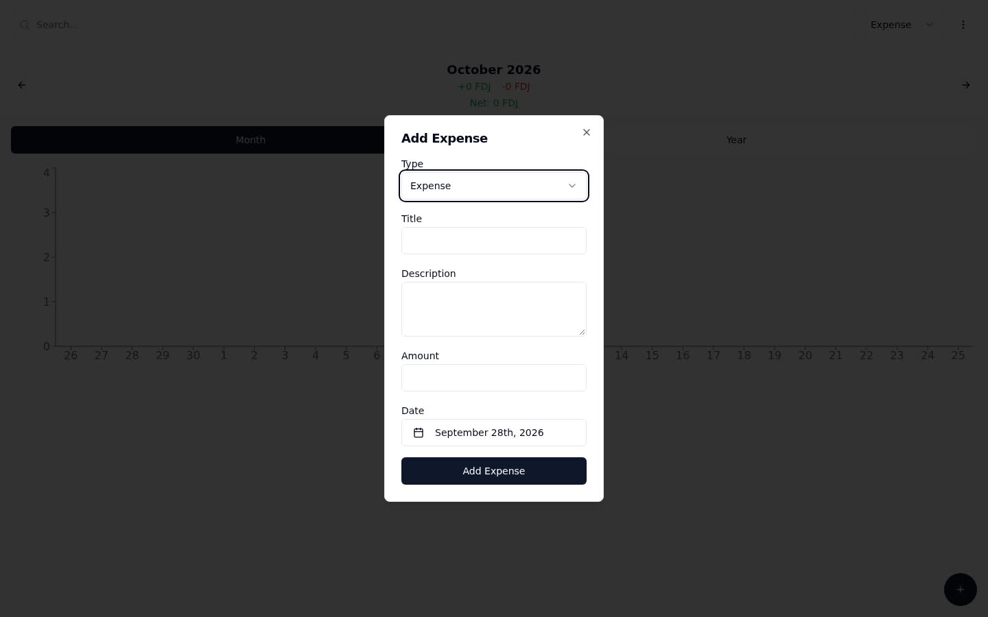Expense Manager — ajout d'une dépense