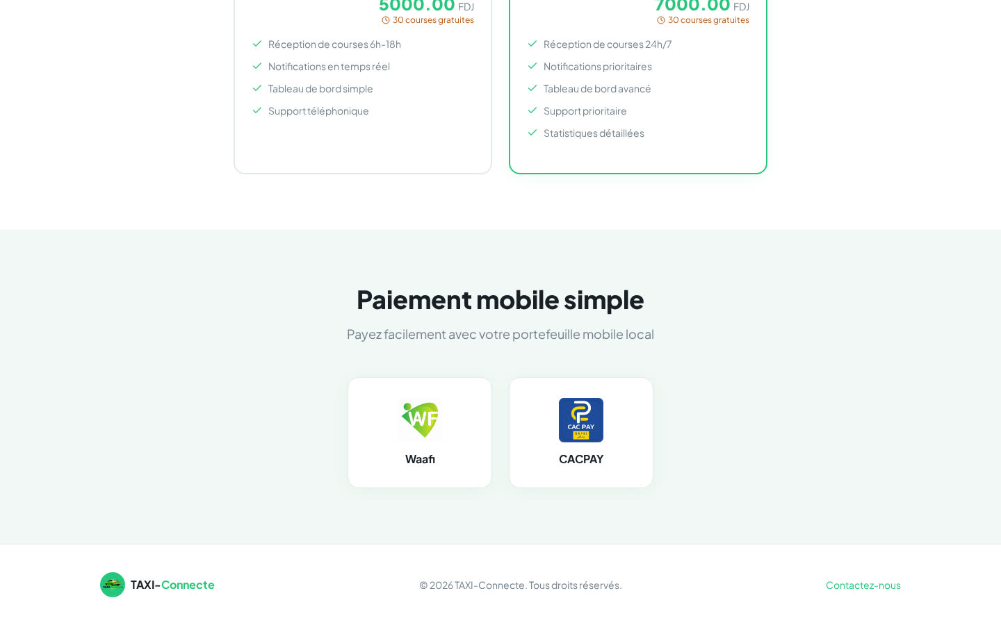 Taxi-Connecte — paiement mobile